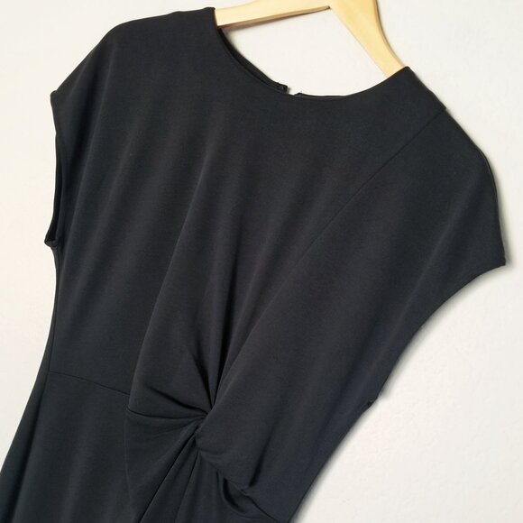 Halogen Nordstrom Twist Front Knit Sheath Dress In Black Size M Modal Blend $79 - Picture 6 of 15